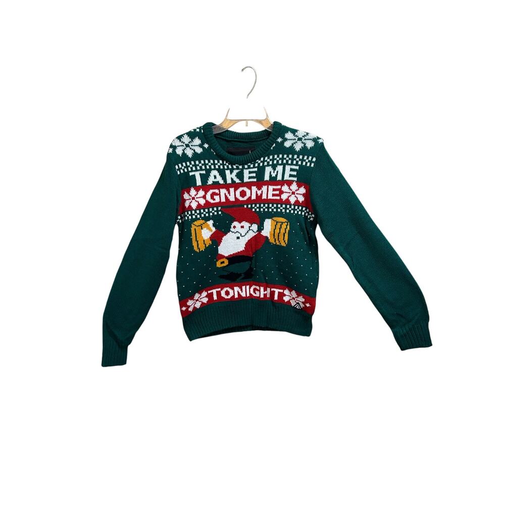 American Stitch Women’s Large Size Crewneck Holiday Gnome Christmas Sweater